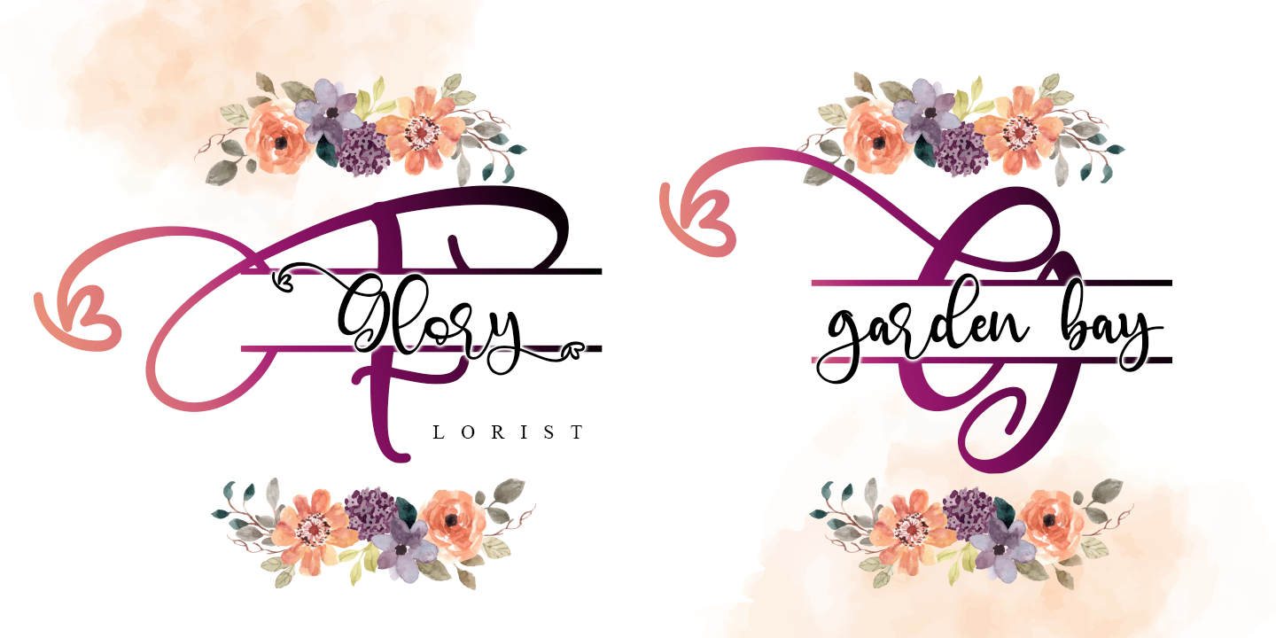 Beispiel einer Angelynn Monogram Alternate-Schriftart